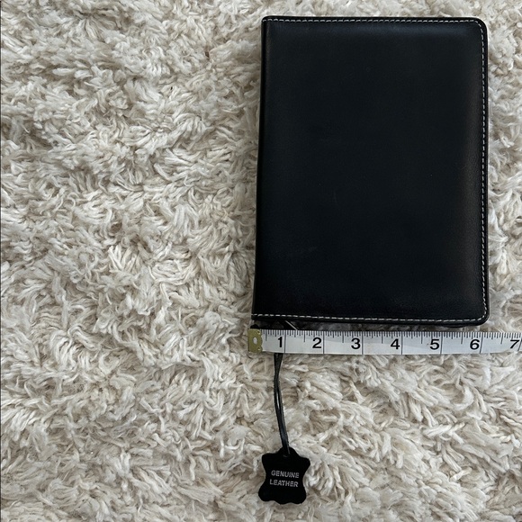 Black Leather and Beige Suede Travel Jewelry Organizer - Picture 4 of 5